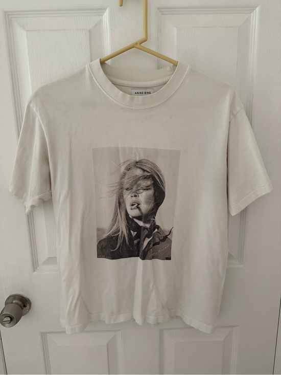 Anine Bing Tops - Anine Bing White Ida T-Shirt with Brigitte Bardot Size XS
